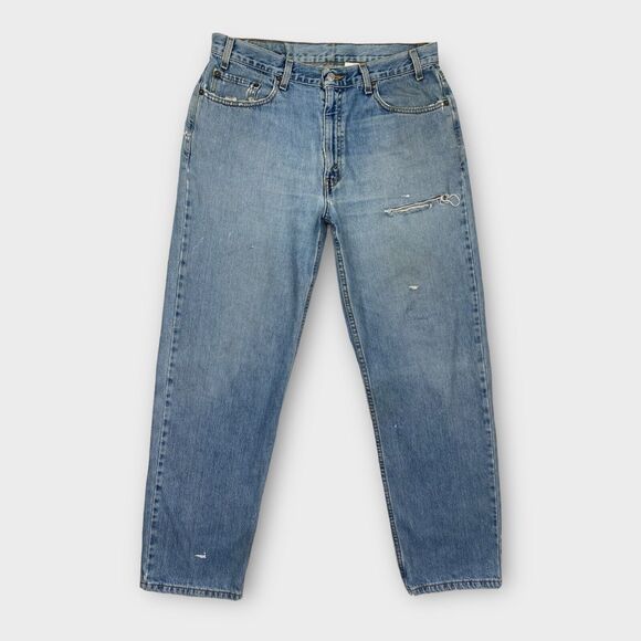 VINTAGE Levis Jeans Mens 36x32 Relaxed Straight Leg Distressed 90s Y2K Grunge - Picture 1 of 15